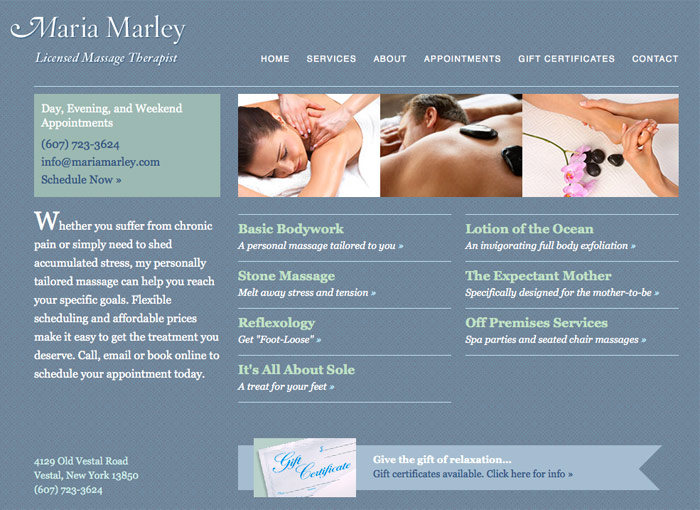 Maria Marley Massage Web Site